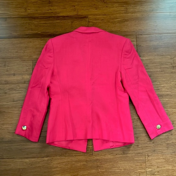 Vintage Evan Picone Suit Jacket Blazer Single Gold Button Hot Pink/Red Women’s 6 - Picture 2 of 8